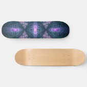 Skateboard Motif d'art fractal 3D turquoise violet rose (Horz)