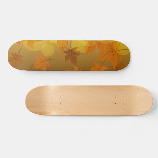 Skateboard Motif d'automne avec feuilles d'érable en chute et (Horz)