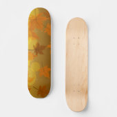 Skateboard Motif d'automne avec feuilles d'érable en chute et (Recto)