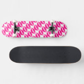 Skateboard Motif de baisers roses blancs mignons étui à rabat (Horz)