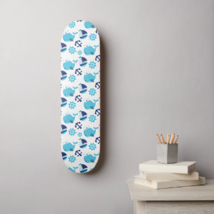 Skateboard Motif De Baleines, Beaux Baleines, Baleines Bleues