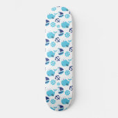Skateboard Motif De Baleines, Beaux Baleines, Baleines Bleues (Recto)