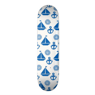 Skateboard Motif de bateau à voile de bande dessinée