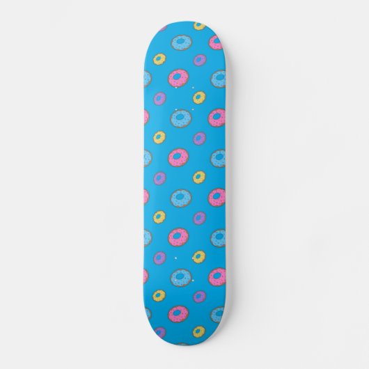 Skateboard Motif de beignet de bleu de ciel (Recto)
