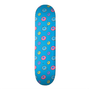 Skateboard Motif de beignet de bleu de ciel