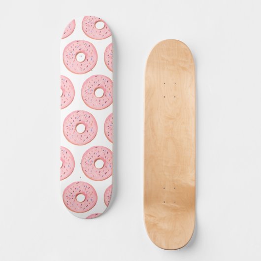 Skateboard Motif de beignets roses (Recto)