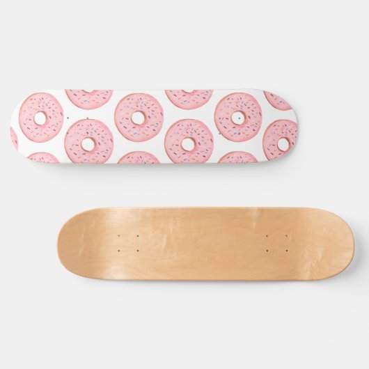 Skateboard Motif de beignets roses (Horz)