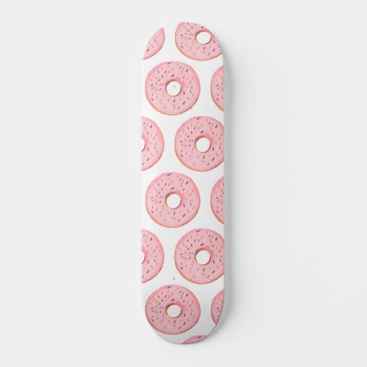 Skateboard Motif de beignets roses (Recto)