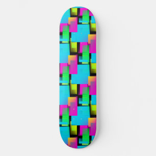 Skateboard Motif de bloc Abstrait rétroactif