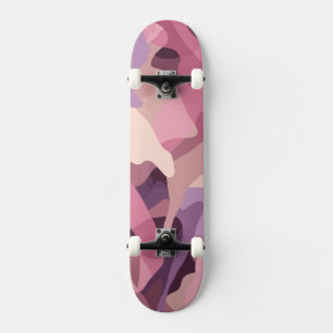 Skateboard Motif de camouflage rose et violet