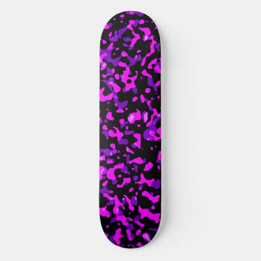 Skateboard Motif de Camouflage rose et violet moderne (Recto)