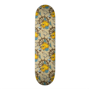 Skateboard Motif de capitaine de la marine marchande poisson