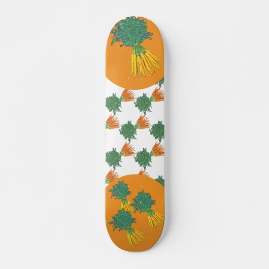 Skateboard Motif de carottes saines et gourmandes (Devant)