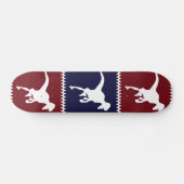 Skateboard Motif de carré de dinosaure du rouge bleu T Rex (Horz)