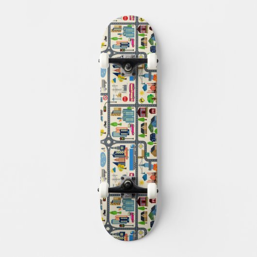 Skateboard Motif de carte de ville (Recto)
