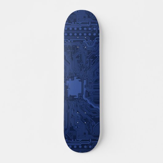 Skateboard Motif de carte mère Geek bleu (Devant)