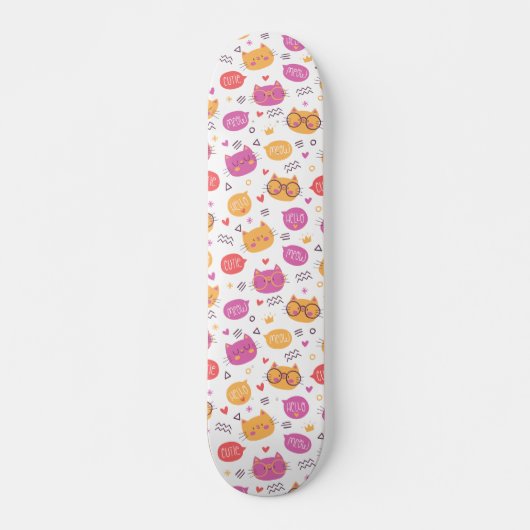 Skateboard Motif de chat à main mignonne (Devant)