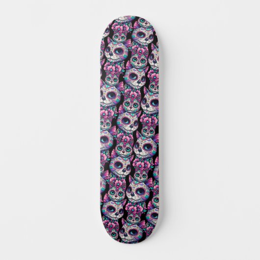 Skateboard Motif de chat crâne sucre (Recto)