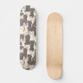 Skateboard Motif de chats blancs et gris (Recto)