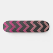 Skateboard Motif de chevron gris foncé rose magenta (Horz)