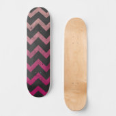 Skateboard Motif de chevron gris foncé rose magenta (Recto)