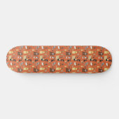 Skateboard motif de chiens arrière - plans orange. (Horz)