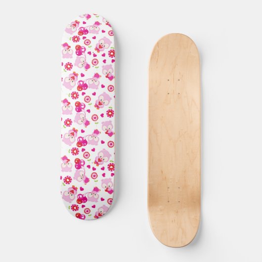 Skateboard Motif De Chouettes, Chouettes Mignonnes, Chouettes (Recto)