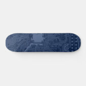 Skateboard Motif de circuit Geek bleu (Horz)
