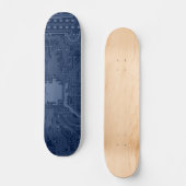 Skateboard Motif de circuit Geek bleu (Recto)