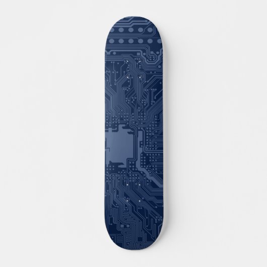 Skateboard Motif de circuit Geek bleu (Devant)