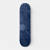Skateboard Motif de circuit Geek bleu (Devant)