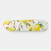Skateboard Motif de citron à l'aquarelle (Horz)