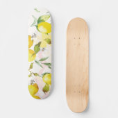 Skateboard Motif de citron à l'aquarelle (Recto)