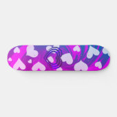 Skateboard Motif de coeur rose et blanc (Horz)