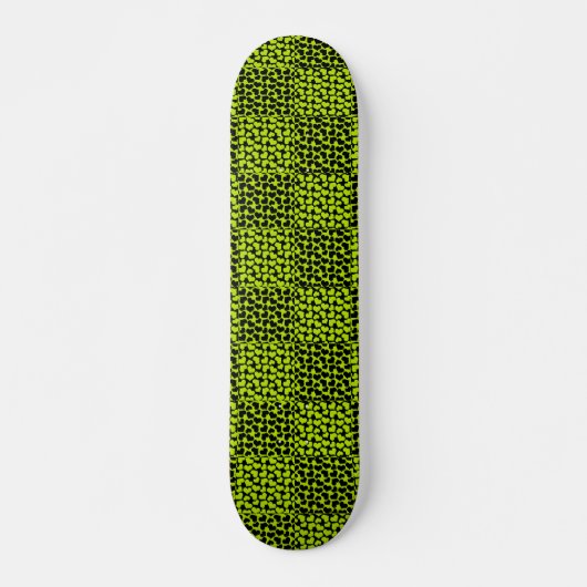 Skateboard Motif de coeurs de tableau de bord en Lime Green (Devant)