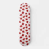 Skateboard Motif de cœurs rouges et blancs (Devant)