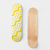 Skateboard Motif de conception de zigzag chevron blanc jaune (Recto)