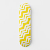 Skateboard Motif de conception de zigzag chevron blanc jaune (Recto)