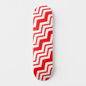 Skateboard Motif de conception en chevron zigzag blanc rouge (Recto)