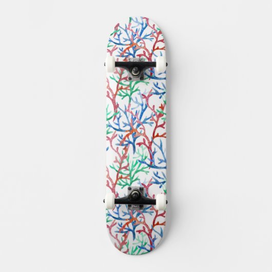 Skateboard Motif de corail d'aquarelle (Recto)