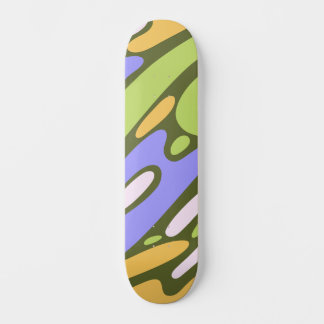 Skateboard Motif de coup de pinceau diagonal Olive et Lavande
