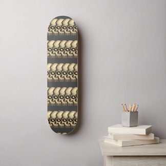 Skateboard Motif de crâne tribal vintage grunge sépia gothiqu