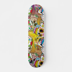 Skateboard Motif de crânes de sucre
