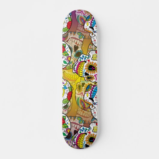 Skateboard Motif de crânes de sucre (Devant)