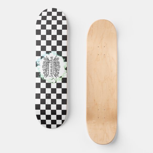 Skateboard motif de damier (Recto)