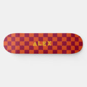 Skateboard motif de damier rétro esthétique tendance (Horz)