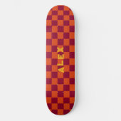 Skateboard motif de damier rétro esthétique tendance (Recto)