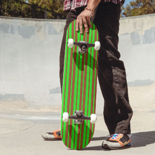 Skateboard Motif de design rayures élégantes vert marron
