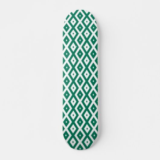 Skateboard Motif de diamant vert et blanc (Devant)