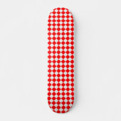 Skateboard Motif de diamants rouges et blancs par ShirleyTayl (Devant)